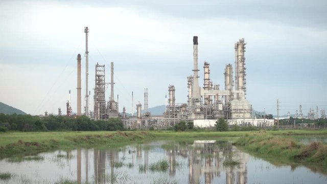 Oil gas refinery petrochemical factory plant, manufacturing industry petroleum