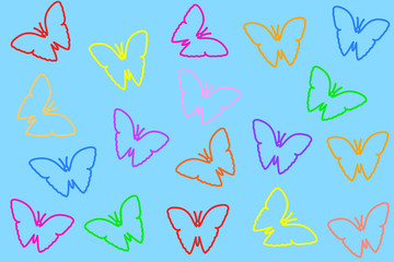 Seamless pattern with butterflies.