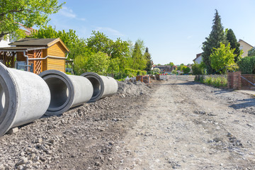 Auswechseln der Kanalisation im Wohngebiet © ThomBal