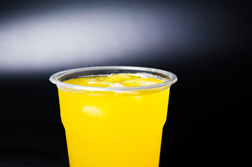 Refreshing orange juice with ice