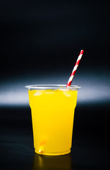 Refreshing orange juice with ice