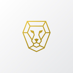 Lion head logo simple minimalist monoline lineart
