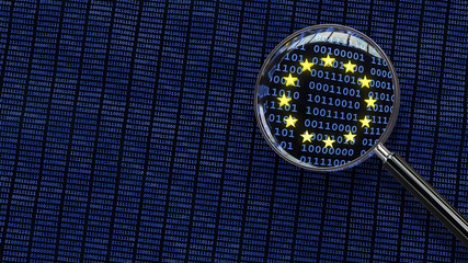 General Data Protection Regulation - Looking at GDPR data through magnifying glass - obrazy, fototapety, plakaty