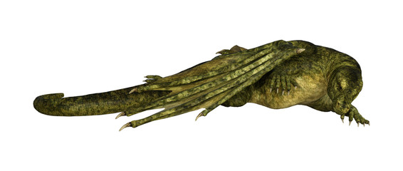 3D Rendering Fantasy Dragon on White