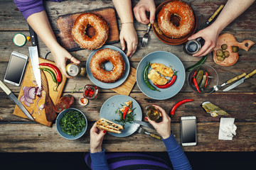 food, American bagels,, beer, celebration, dinner, eating, family, snack, Fathers day