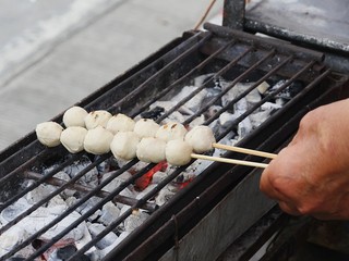 Meatball grill street food in thailand