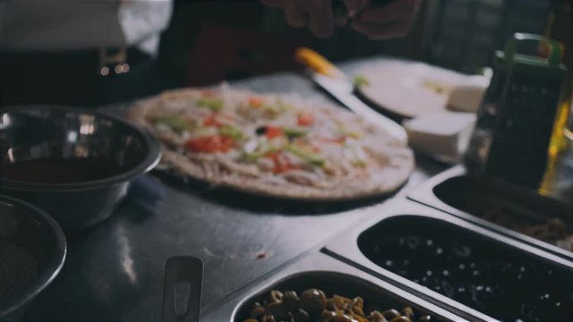 Pepperoni Pizza with olives