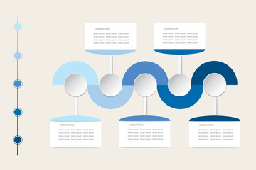 Modern infographic labels as wavy waves in shadows of blue color with rectangles, circles and timeline ready for your text.  