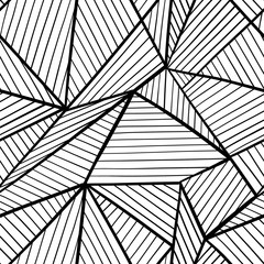 Abstract seamless black and white geometric pattern.