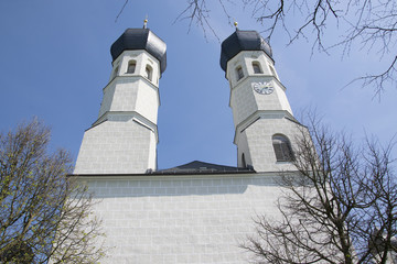 Detail shot of an old Catholic church near Bad Aibling in Bavaria