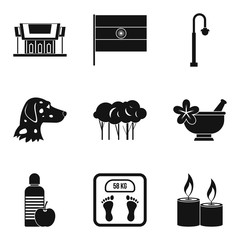 Training extracts icons set. Simple set of 9 training extracts vector icons for web isolated on white background