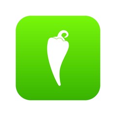 Hot chili pepper icon digital green for any design isolated on white vector illustration