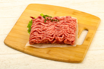 Raw minced beef meat