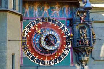 Astronomical dial of the Zytglogge, medieval clock tower, Bern, Switzerland