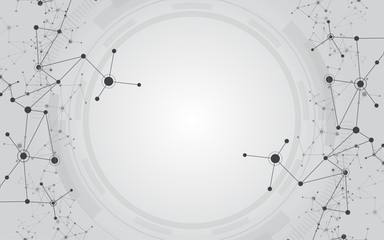 Abstract background connecting innovation dots and line communication concept