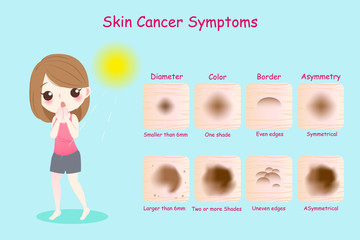 woman with skin cancer symptoms