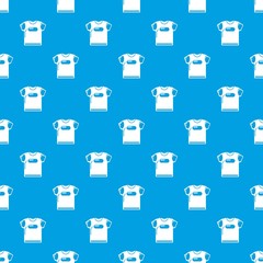 Child t shirt pattern vector seamless blue repeat for any use