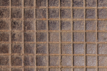 square notches cast iron background