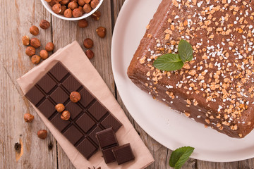 Chocolate hazelnut cake. 
