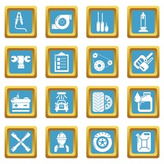 Auto repair icons set vector sapphirine square isolated on white background 