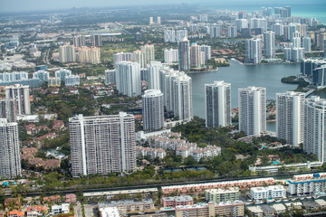 Fototapeta na wymiar Aerial view of Miami skyline