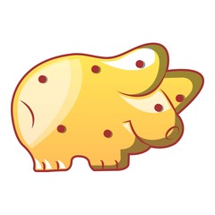 Pig biscuit icon. Cartoon of pig biscuit vector icon for web design isolated on white background