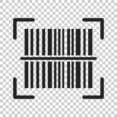 Barcode product distribution icon. Vector illustration on isolated transparent background. Business concept barcode pictogram.