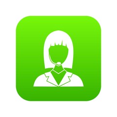 Manager taxi icon digital green for any design isolated on white vector illustration