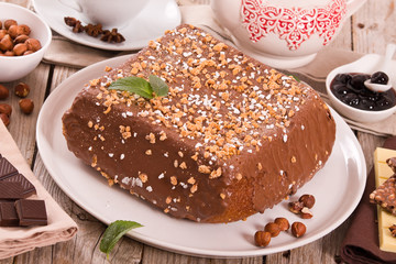 Chocolate hazelnut cake. 