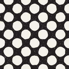 Hand drawn style ethnic seamless pattern. Abstract grungy geometric background in black and white.