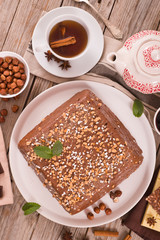 Chocolate hazelnut cake. 