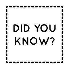 Did You Know vector banner. Label did you know design background