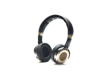 Black Headphones Isolated on White Background