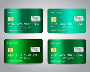 Realistic detailed credit cards