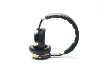 Black Headphones Isolated on White Background