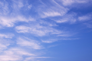 Blue sky and clouds at sunset