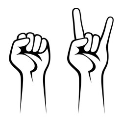 Black hand on a white background