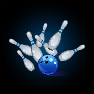 Bowling on a black background