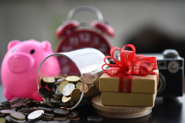 Silver coins are in glass bottles.