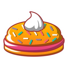 Creme sandwich biscuit icon. Cartoon of creme sandwich biscuit vector icon for web design isolated on white background
