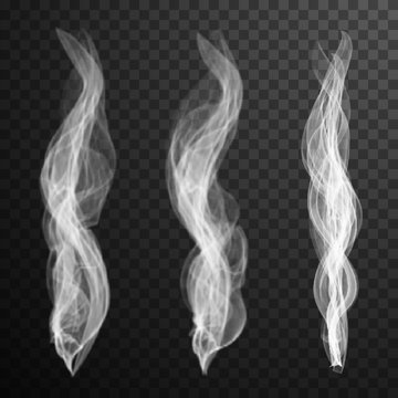Smoke isolated transparent special effect. Set of white smoke background. Vector illustration.