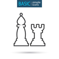 Sport equipment simple chess icon