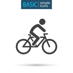 Sport equipment simple bicycle icon