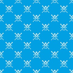 Baseball club pattern vector seamless blue repeat for any use