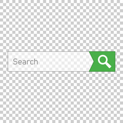 Search bar vector ui element icon in flat style. Search website form illustration field. Find search business concept on isolated transparent background.