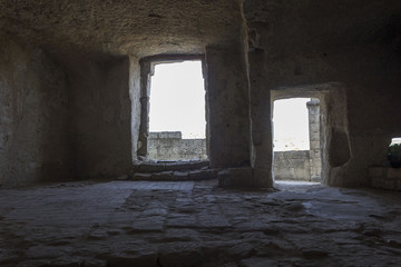Interior of an old house-cavern in Matera historic town