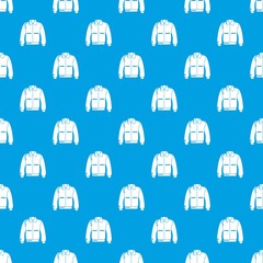 Varsity jacket pattern vector seamless blue repeat for any use