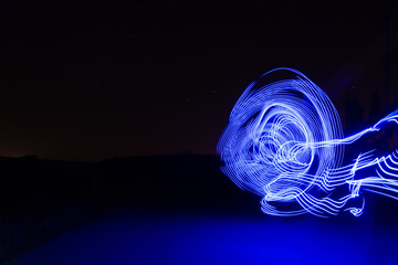 light painting in the night