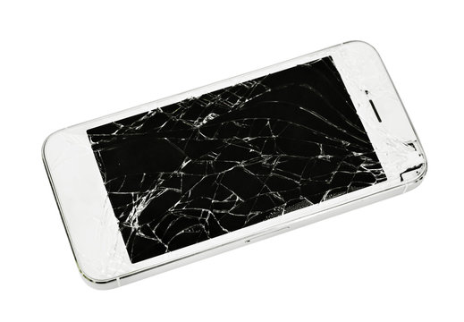 Modern Touch Screen Smartphone With Broken Screen.