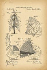 1896 Patent Velocipede Bicycle history  invention screen for ladies